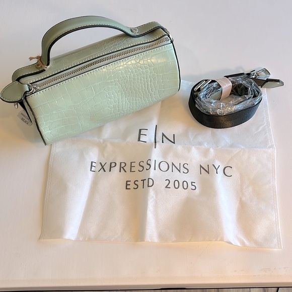Expressions NYC Luxury Vegan Crossbody / Mini Handbag, Green - Picture 6 of 10